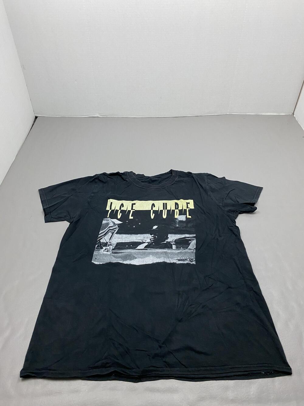 Ice Cube Shirt Mens Large Black Graphic Rap Hip Hop Photo Print Crewneck Tee